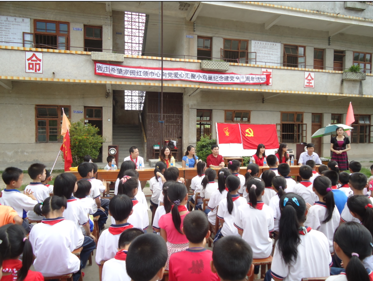 翁源县岩庄小学开展"红领巾心向党,爱心汇聚小鸟巢"活动